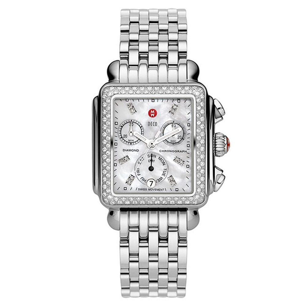 Michele Deco Day MOP Dial Diamonds Steel Ladies Watch (MWW06P000099)